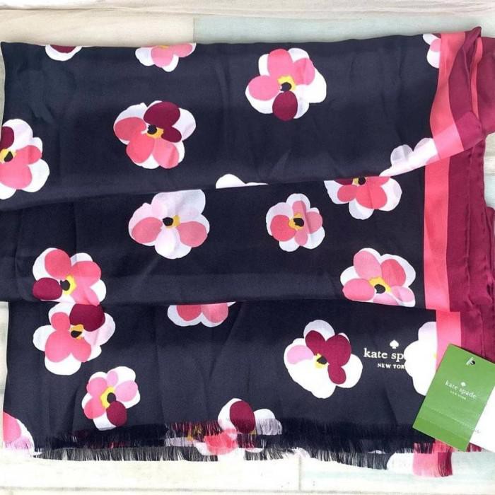 fikashop000 Scarf Kate Spade original - Ks scarf cherru bloom oblong w