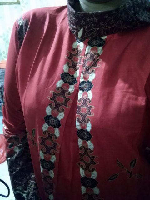 Tunik Batik Santika  Ld 104 Allsize Merah, Biru, Hijau, Ungu