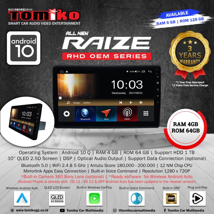 Jual Promo Tomiko Head Unit Android Oem Toyota Raize Shopee Indonesia