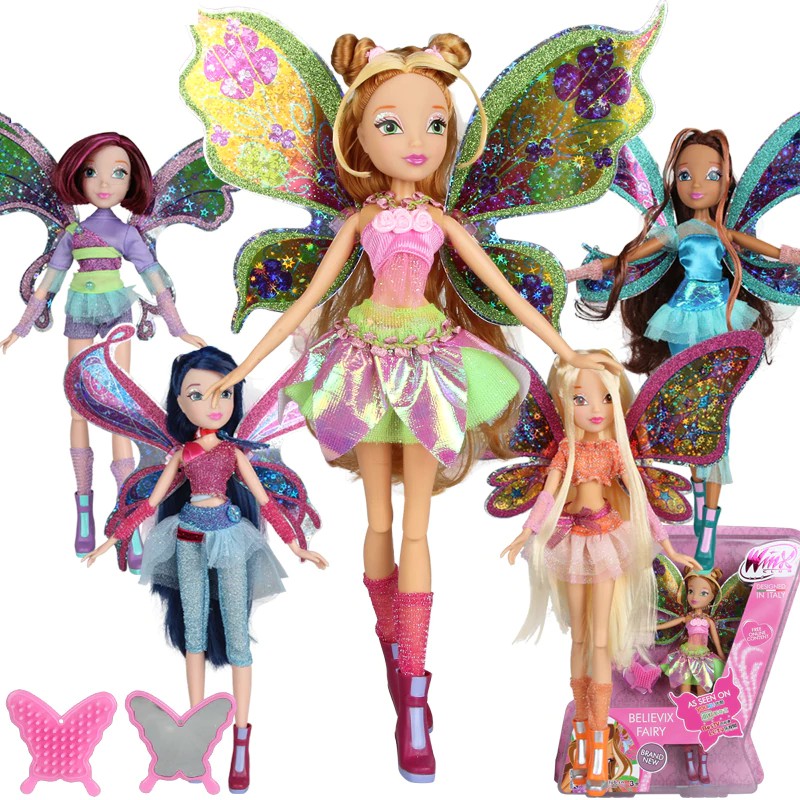 Boneka Barbie ¡Gran 28CM alto Winx Club muñeca Arco Iris colorido chica figuras de acción muñecas