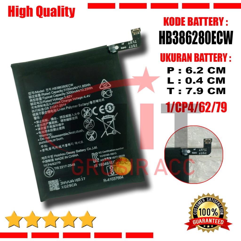 Baterai Battery HB386280ECW For Huawei Honor 9 P10 Huawei Honor9 P-10