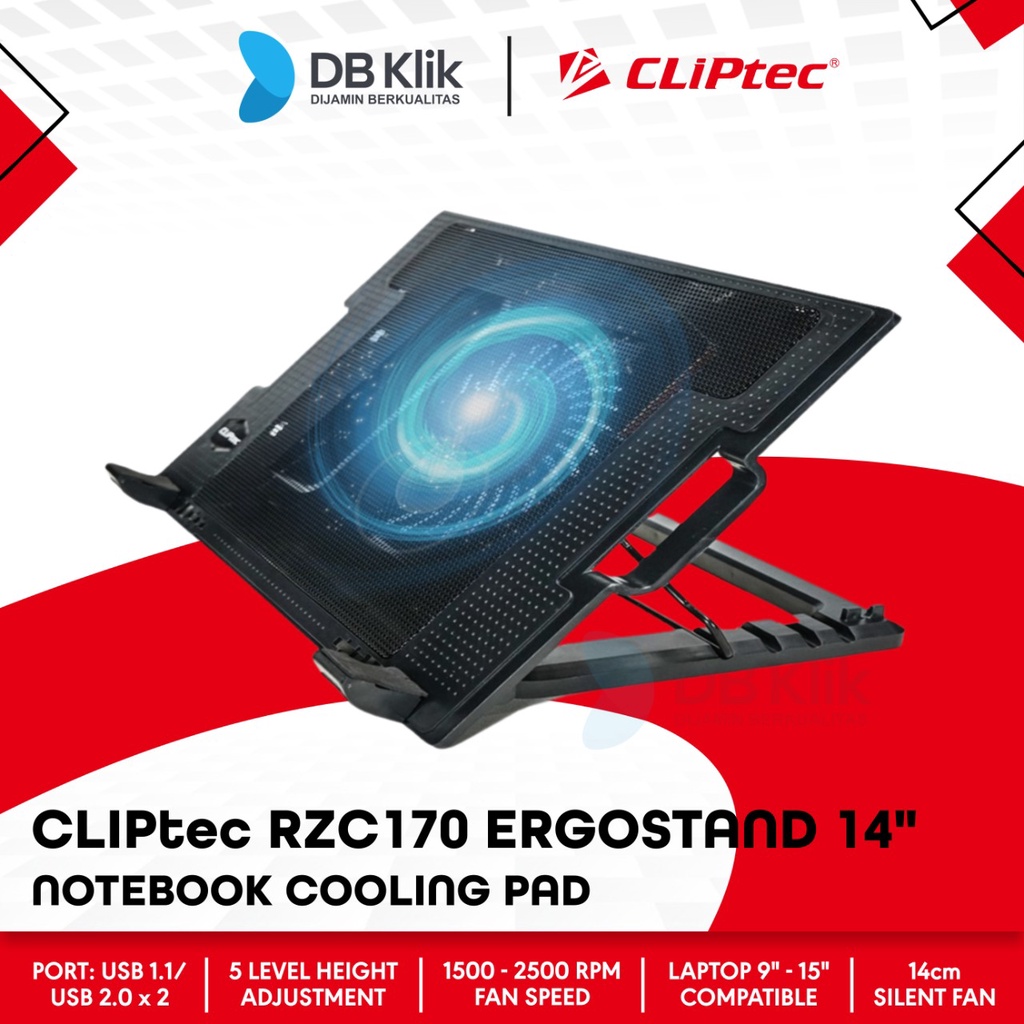 Notebook Cooling Pad CLIPtec RZC170 Ergostand 14&quot; - CLIPtec RZC 170