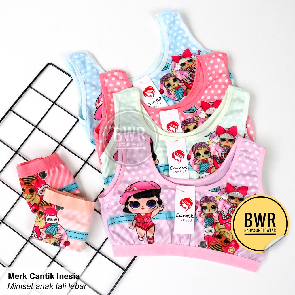 Miniset CANTIK Inesia Tali Lebar / Miniset Anak Remaja Motif Warna | Bwr