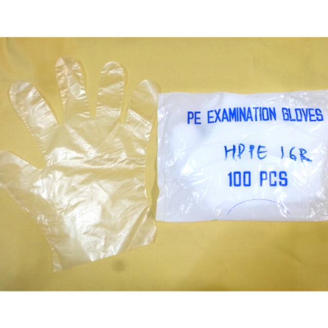 

Sarung tangan plastik tebal isi 100pcs ( disposable plastic gloves 1g)