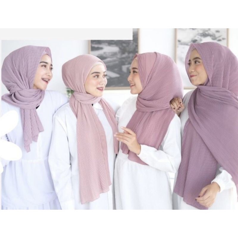 Hijab PASHMINA Plisket premium Full PLEATED SHAWL Lidi Pashmina Terlaris-4