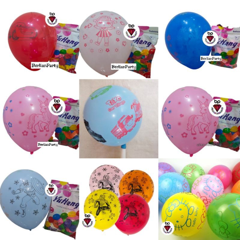 Balon Latex Karakter / Balon Karakter / Balon Karet Aneka Karakter