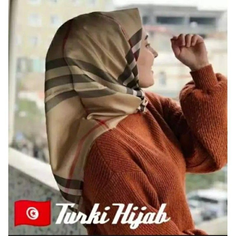 Hijab/Jilbab segi empat deenay kwMotif  Burberry turki