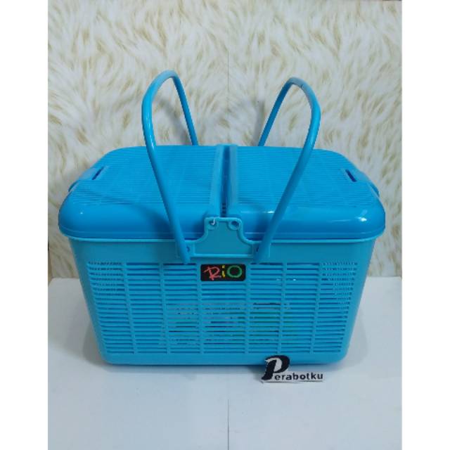 Keranjang Plastik Tutup Serbaguna / Keranjang Piknik RIO Kecil