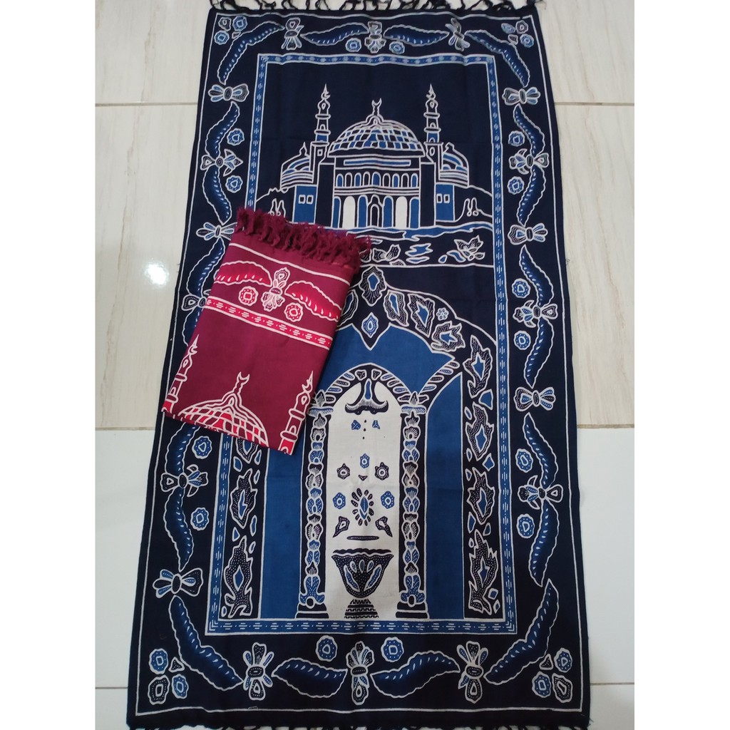 BATIK TRUSMI HAFIYAN SAJADAH BATIK CAP BAHAN BLACU LEBARAN RAMADHAN PUASA MUSLIM BATIK PREMIUM MEGA 