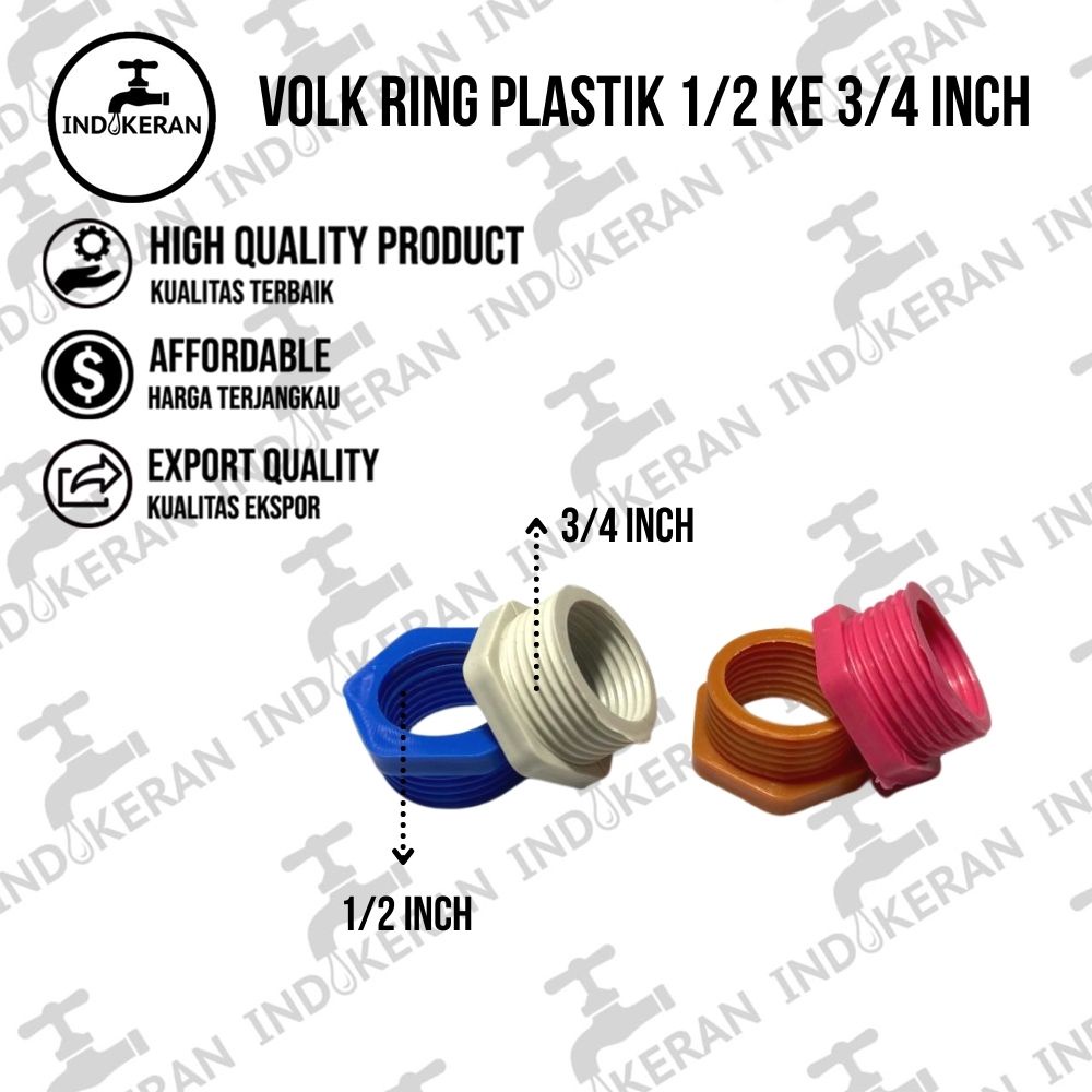 INDOKERAN - Volk Ring Kran Plastik 1/2 ke 3/4 - High Quality