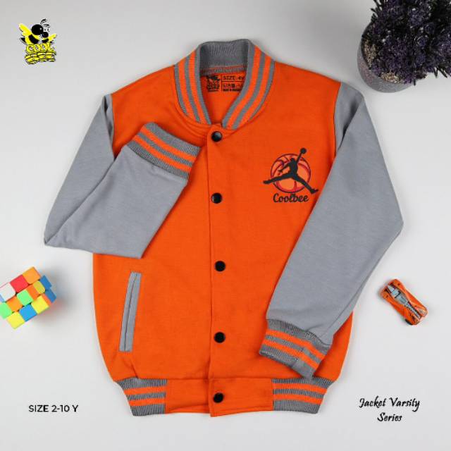 Jaket Varsity Orange by Cool Bee