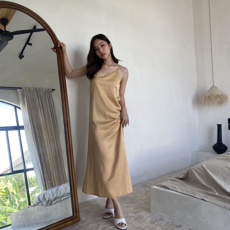 [ Bali Ed ] Coraline Slip Dress / Dress Panjang Satin Wanita