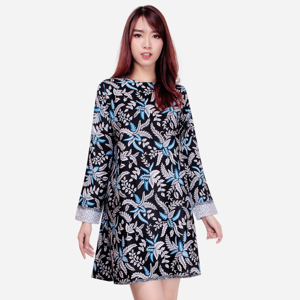 Atasan Long Tunik Gafita Midi Dress Batik Wanita