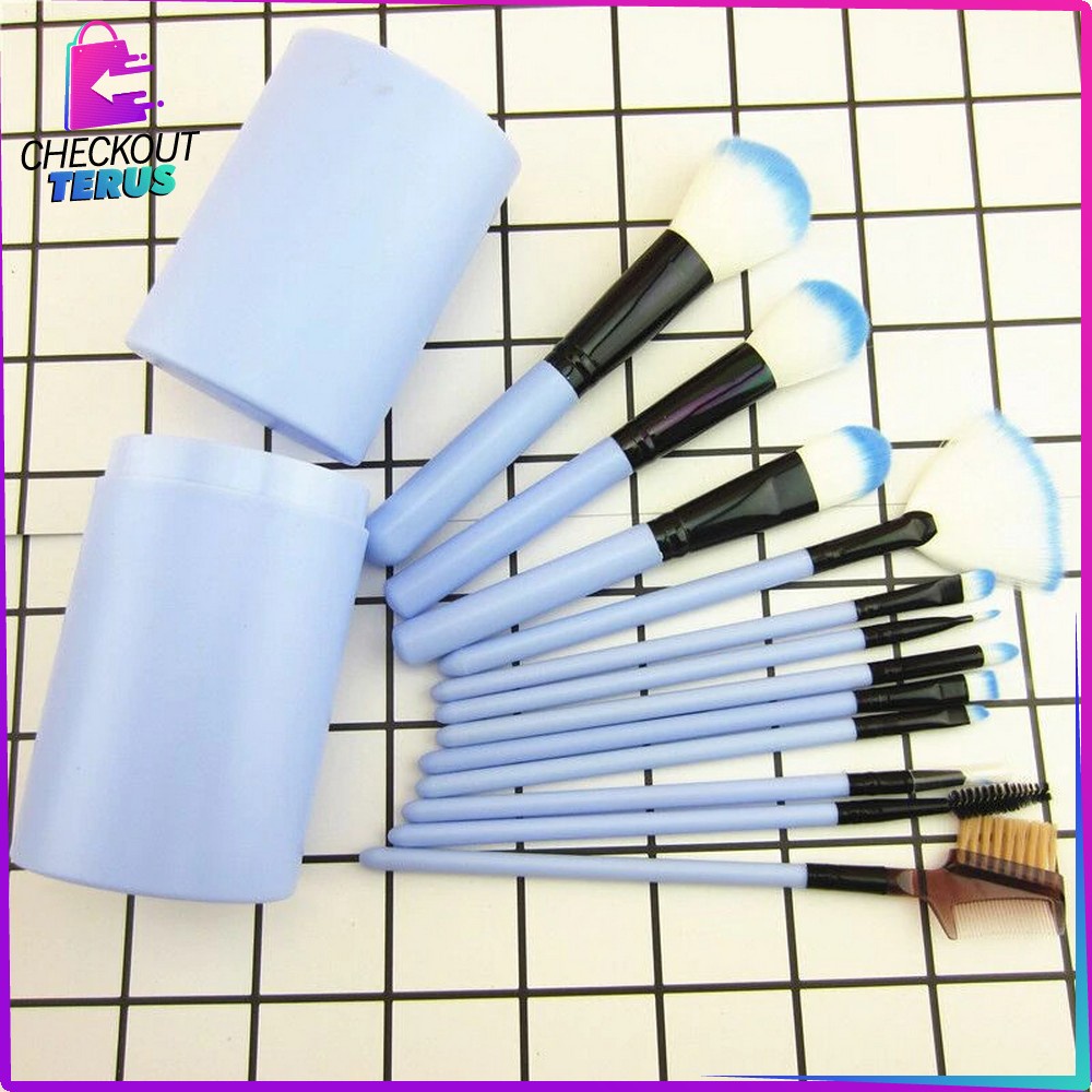 CT K29 Brush Make Up Set 12IN1 Tabung Alat Kosmetik Kuas Makeup Set Brush Highlighter dan Kuas Alis Lengkap