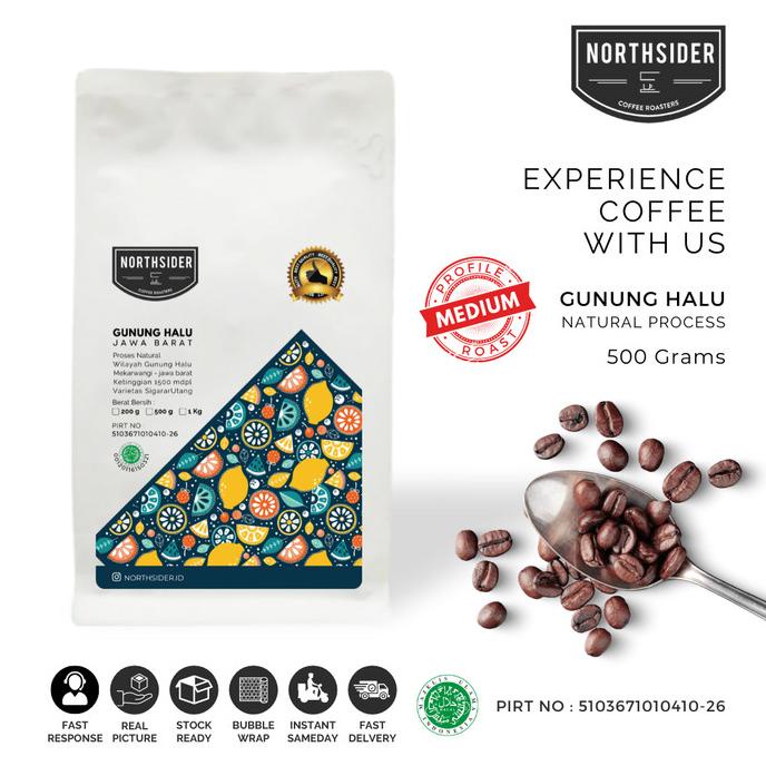 

BIJI KOPI ARABIKA GUNUNG HALU NATURAL - 500GR NORTHSIDER COFFEE -Diskon Besar