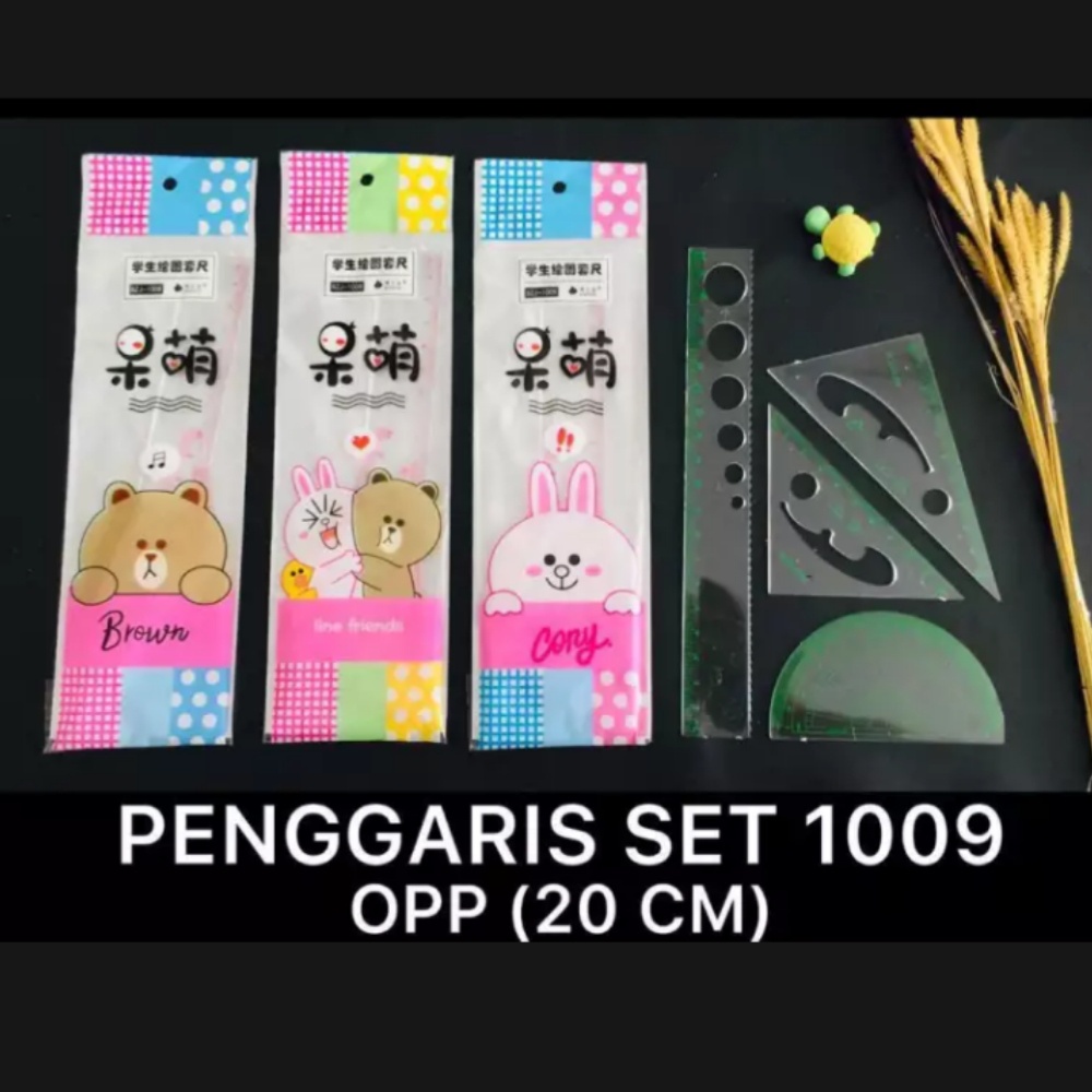 

AS888 - PENGGARIS SET FANCY 4 IN 1 PANJANG 20CM PVC MOTIF LINE