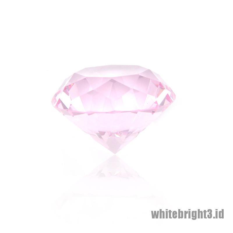 ❤White3 Warna Putih❤ Pemberat Kertas Bentuk Berlian Bahan Kaca Kristal Untuk Dekorasi Pernikahan