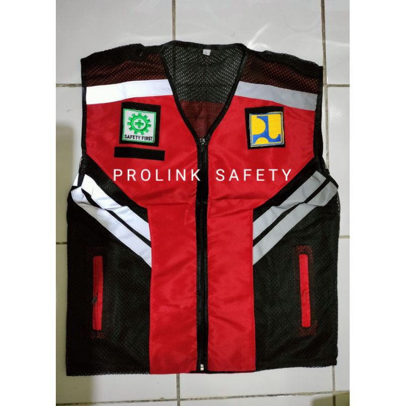 ROMPI SAFETY BERLOGO PU DAN K3 MERAH BAHAN TASLAN SAMPING JARING