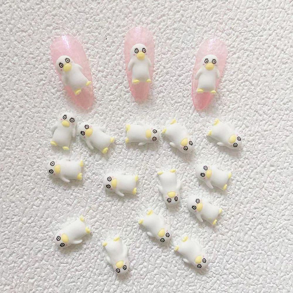 Augustina 10pcs / Set Ornamen Kartun Beruang 3D Bahan Resin Untuk Dekorasi Nail Art Charms