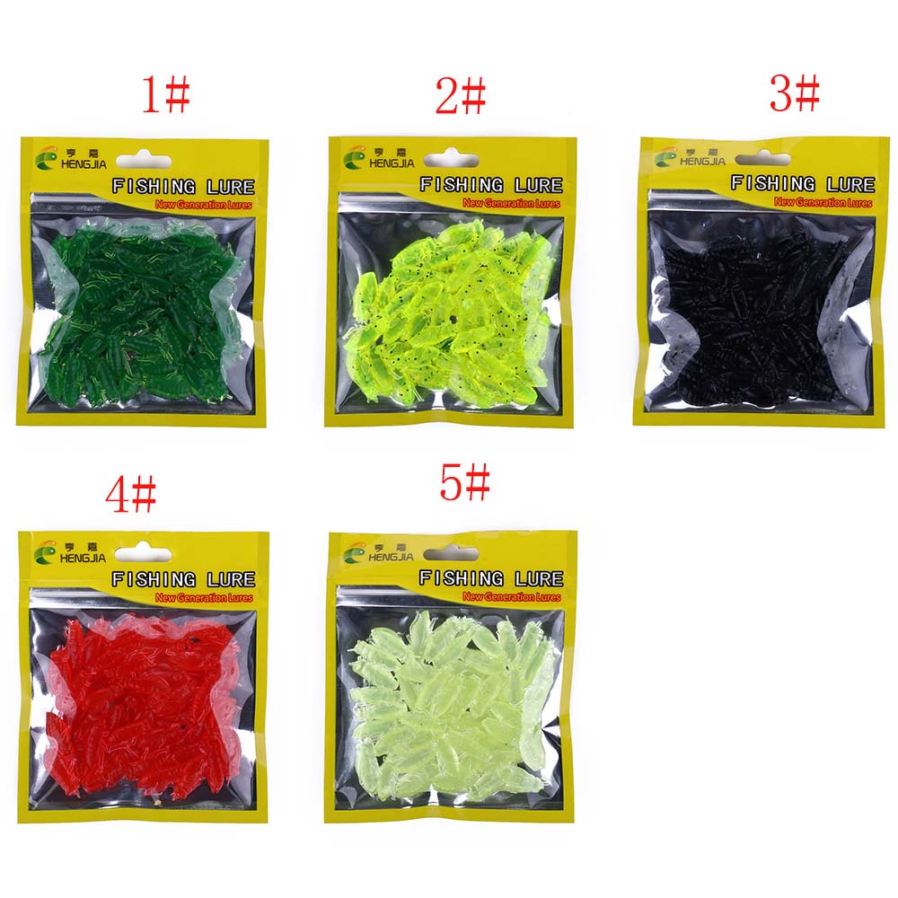 Hengjia 50 Pcs / Kantong Umpan Pancing Soft Bait Bentuk Serangga Jangkrik Bahan Silikon Ukuran 2.5cm