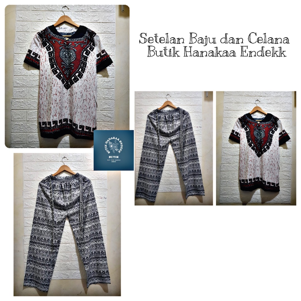 Set/Setelan Baju dan Celana Etnik Love Pria/Wanita (Unisex)