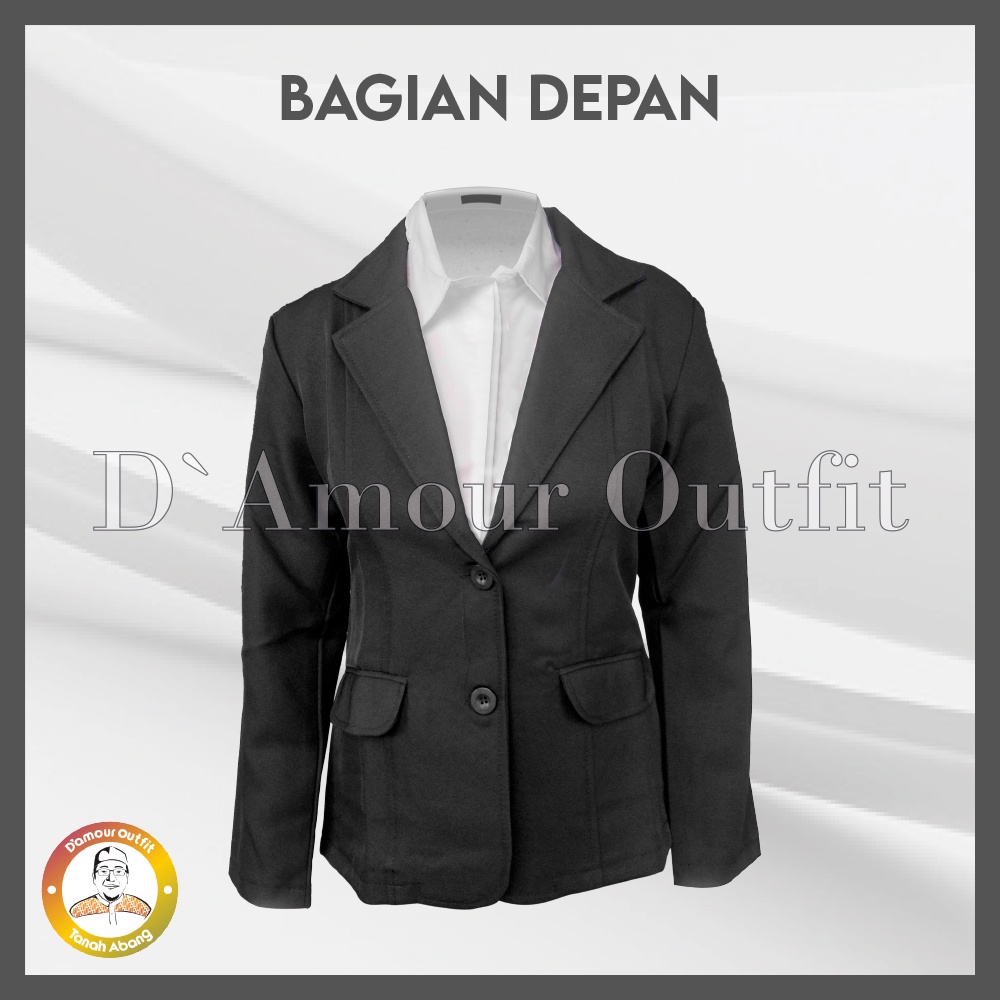 Jas Blazer Wanita Jas Kerja Kantor Cewe Polos Dewasa Anak Jaket Blezer Cewek Pakaian Formal Kantoran Dasar Hitam Rok Span Line A Rempel Celana Bahan Panjang Kancing 2 Jumbo Big Size Cardigan Rompi Outer Perempuan One Set Setelan Stelan Ootd Korean Style