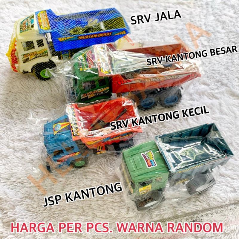 MAINAN TRUK DUMP TRUCK BAK PLASTIK KANTONG DAN JALA ADA SEKOP MURAH MERIAH BESAR SEDANG KECIL