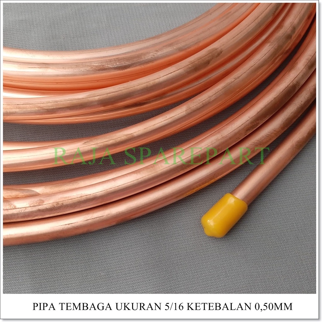 Pipa Tembaga ukuran 5/16&quot; KETEBALAN 0,50MM ( harga eceran per 1 meteran )