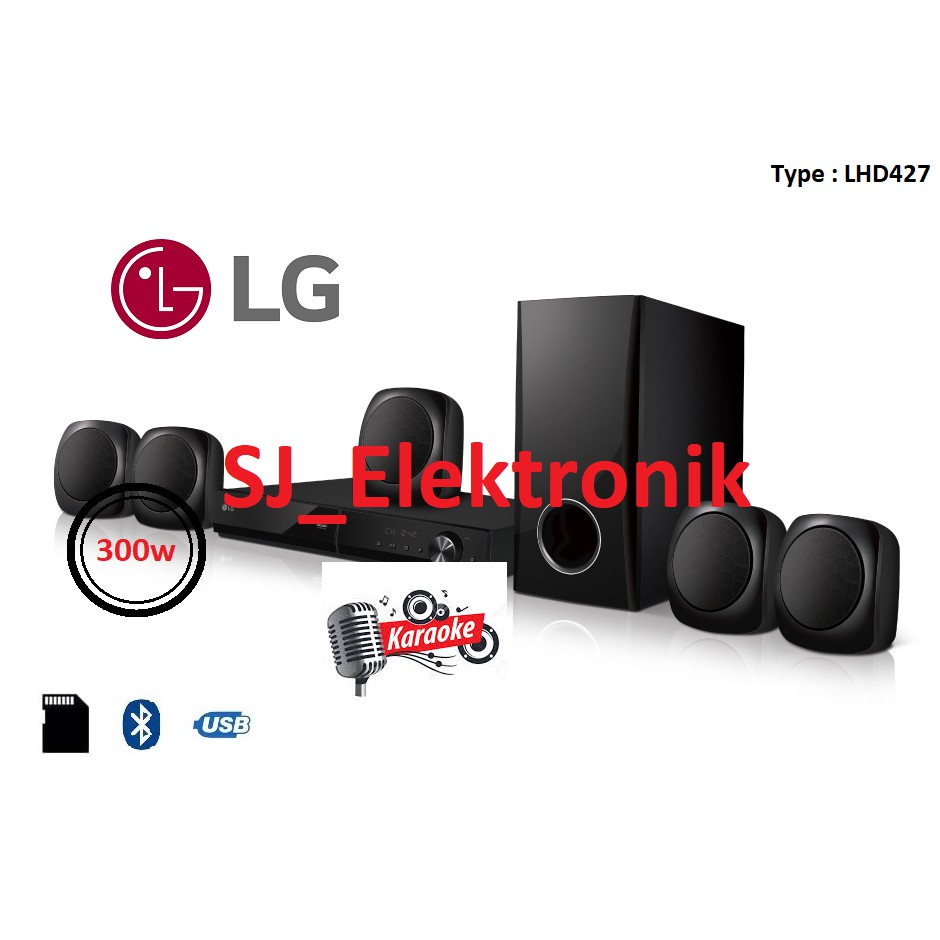 LG Home Theater System LHD 427 / LHD427 5.1Ch Bluetooth 300 Watt
