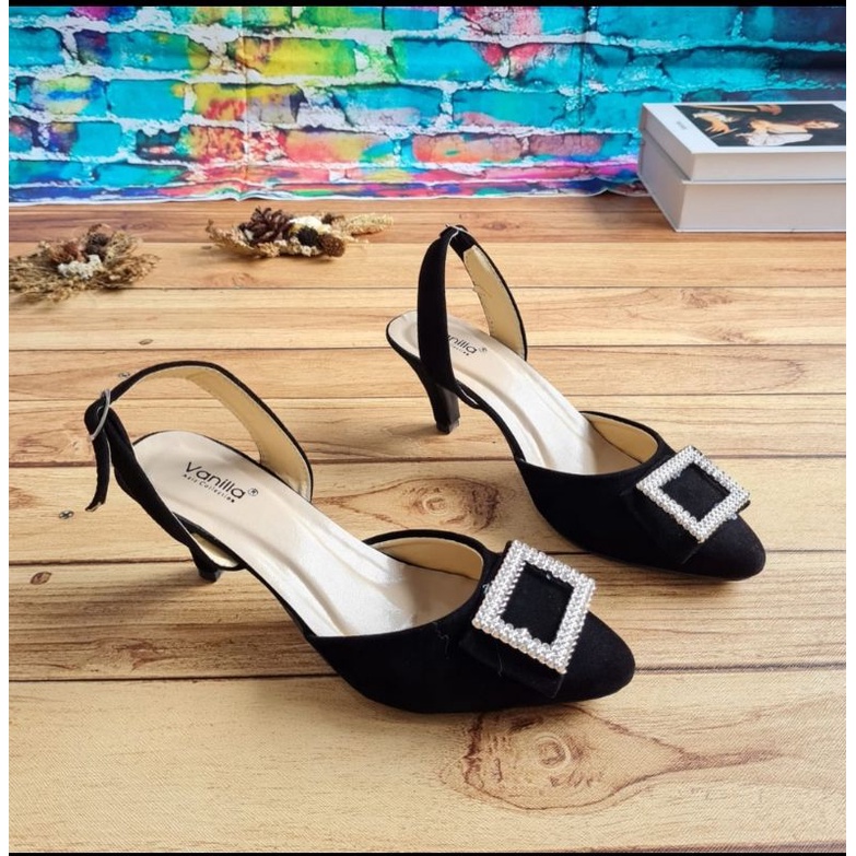 ABBUSHOES F 13 higheels mules 7cm wanita terbaru