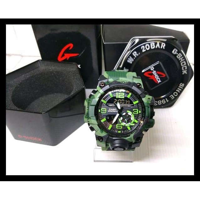 Promo Jam Tangan Pria G-Shock Gwg Loreng Hijau Double Time Water