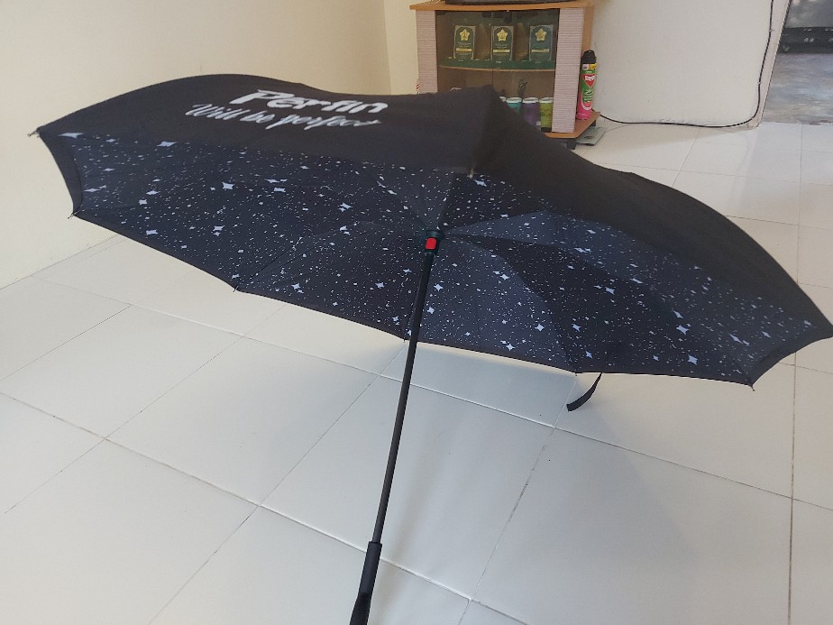 Perfin Pfum02 Payung Terbalik Besar 2 Lapis Kain Gagang C Reverse Umbrella
