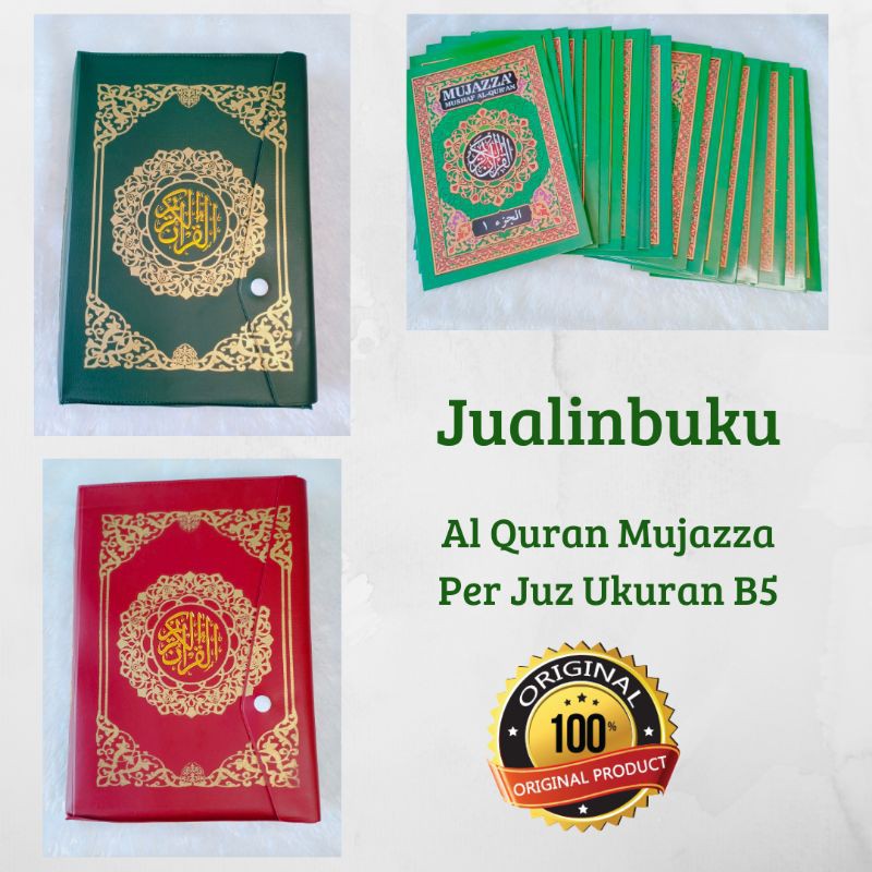 Al Quran Mujazza Per Juz 1 - 30 Ukuran Besar B5 Free Tas Kalep