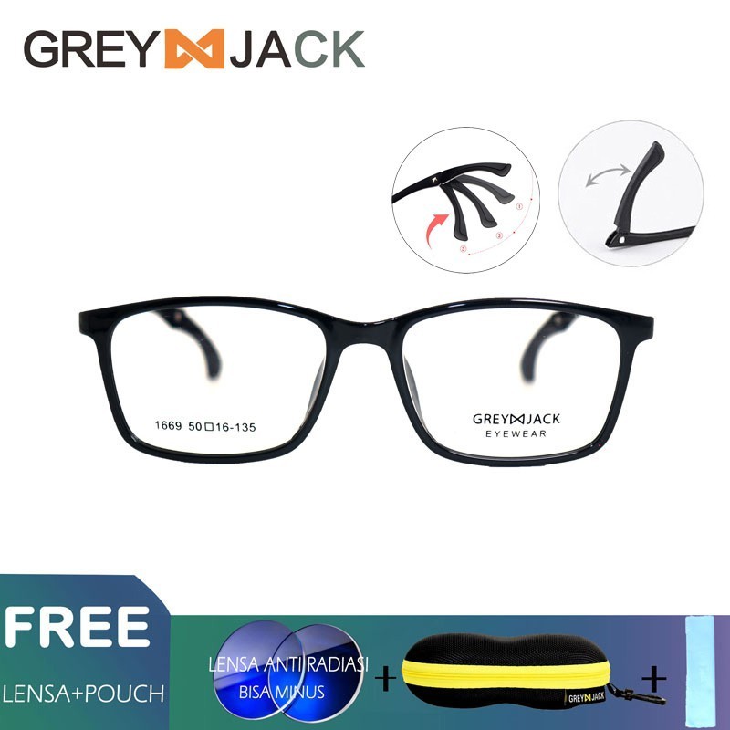 

Kacamata sport/ GREY JACK/TR90 anti radiasi blueray bisa minus 1669