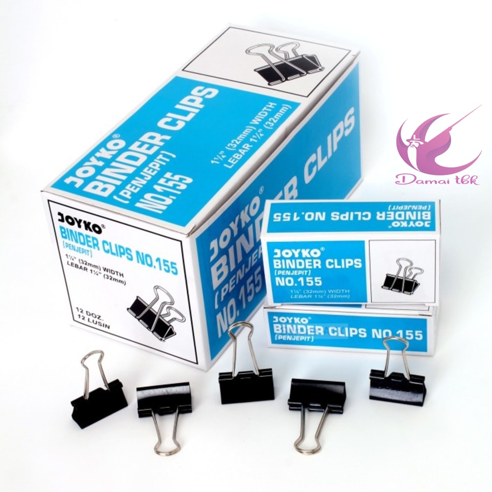 

(1 Pak Isi 12 PCs) JOYKO Binder Clip No. 155 / Penjepit 32 mm