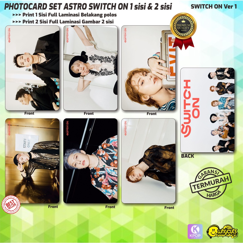 Photocard Set Premium kpop ASTRO Switch On Full Laminasi Isi 6pcs