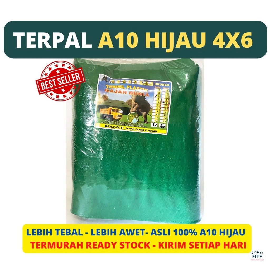 TERPAL PLASTIK A10 HIJAU Uk. 4X6