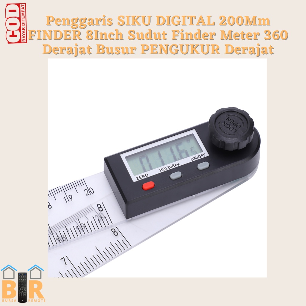 Penggaris SIKU DIGITAL 200Mm FINDER 8Inch Sudut Finder Meter 360 Derajat Busur PENGUKUR Derajat