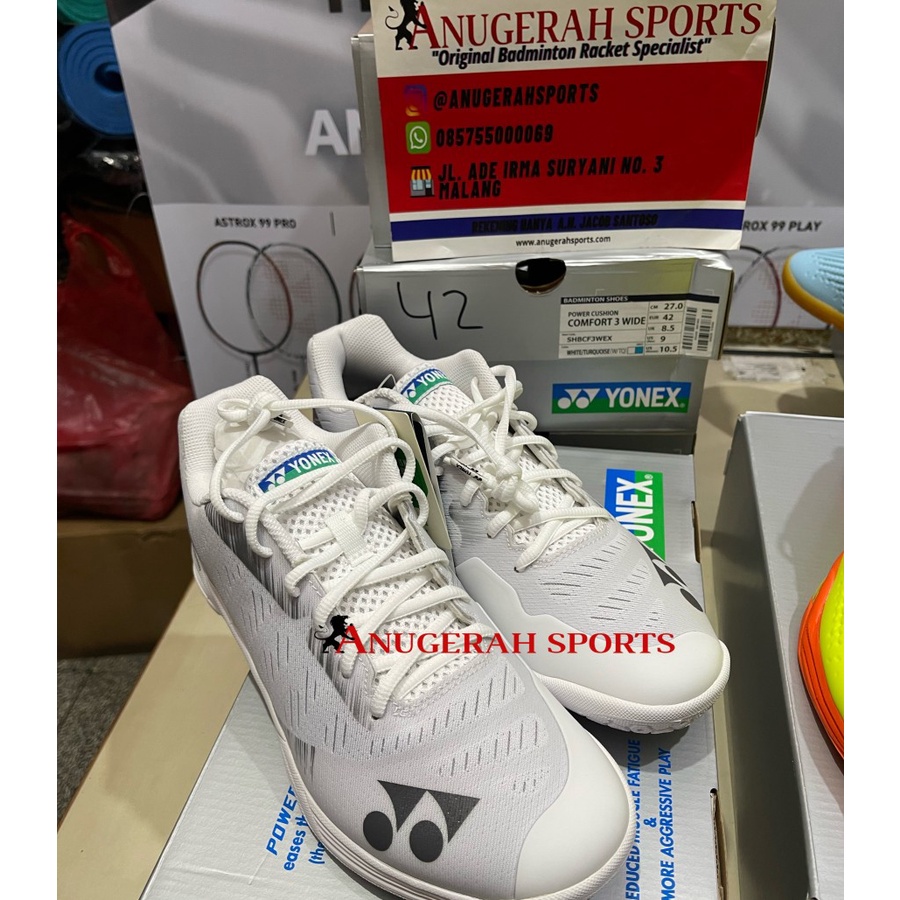 Sepatu Badminton YONEX POWER CUSHION - AERUS Z MEN White ORIGINAL
