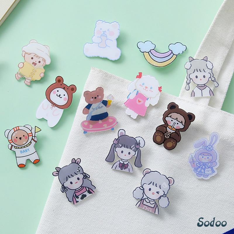 bros akrilik lucu/Brooch/Bros Kepribadian Tas Aksesoris Pakaian Pin Bros Baju pin Lencana
