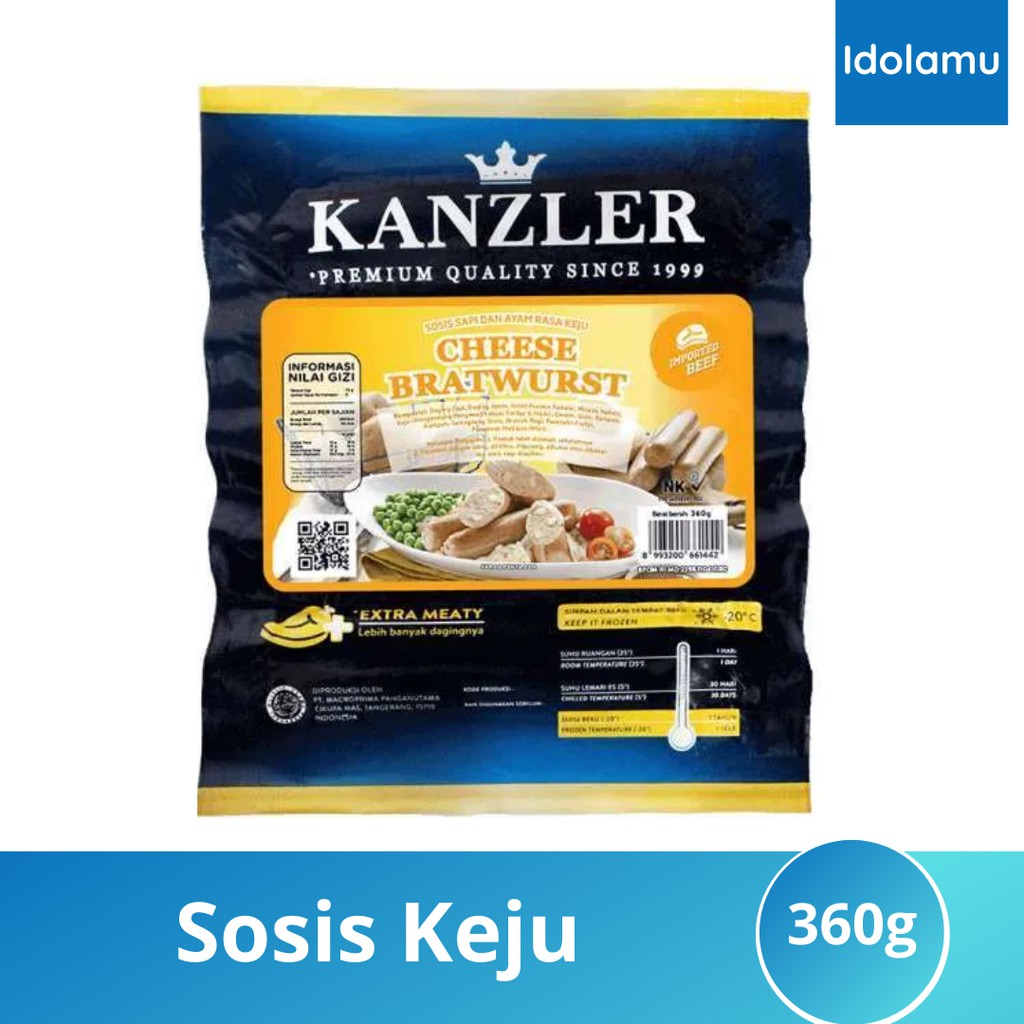 

Sosis Keju Cheese Bratwurst 360 gr KANZLER
