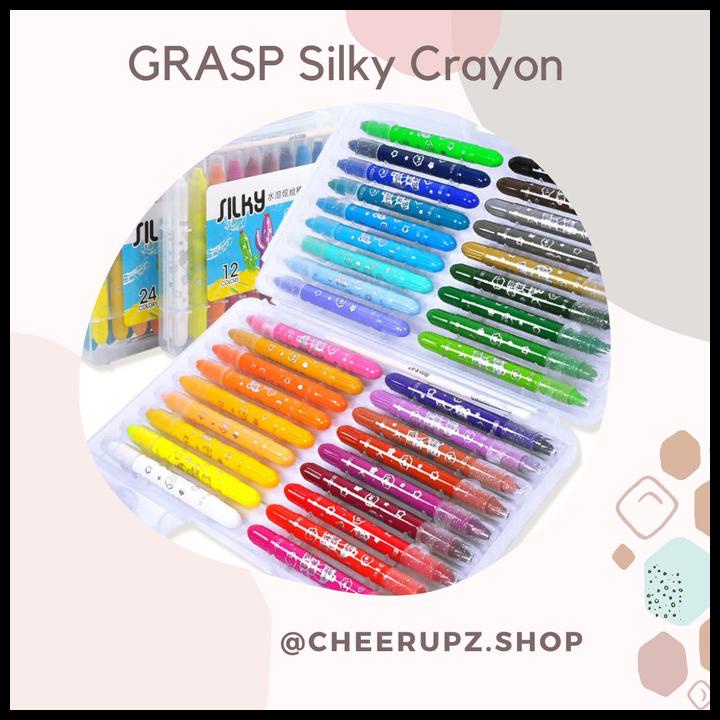 

Grasp Washable Silky Gel Crayon 12/24/36/48 Warna / Crayon Warna Anak