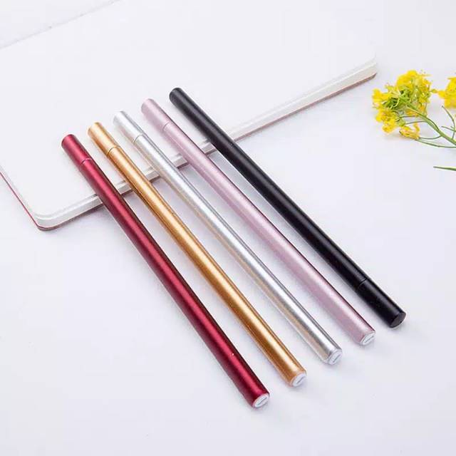

Pulpen Gel Metalik Simple Elegan Ringan ~♥~