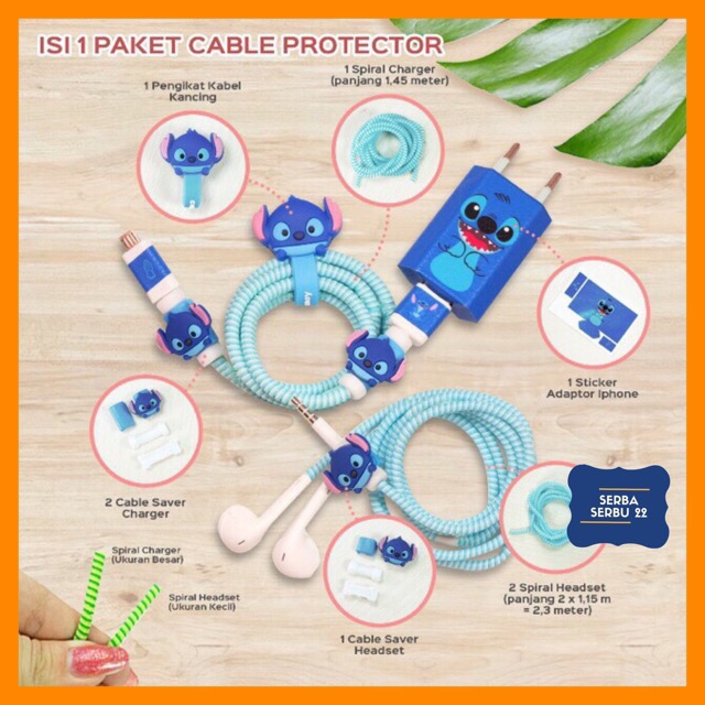 Paket Kabel Protector/Pelindung Kabel Spiral iPhone&amp;Android