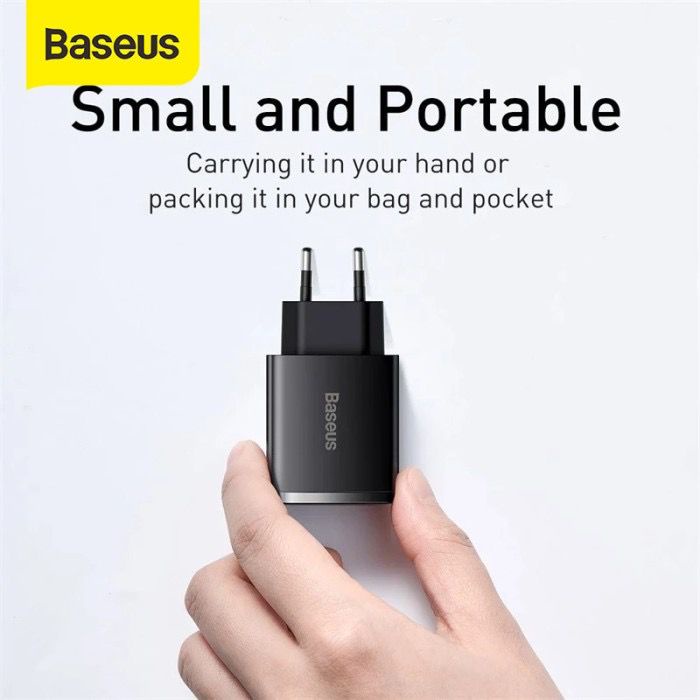 Baseus Adapter Compact QC 2 USB + Type C 30W - Support Quick Charger + Power Delivery