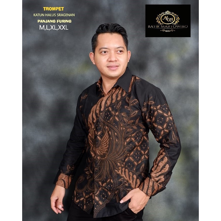 BATIK PRABU baju batik pria lengan panjang modern S M L XL XXL BAJU PREMIUM BSO OFFICIAL