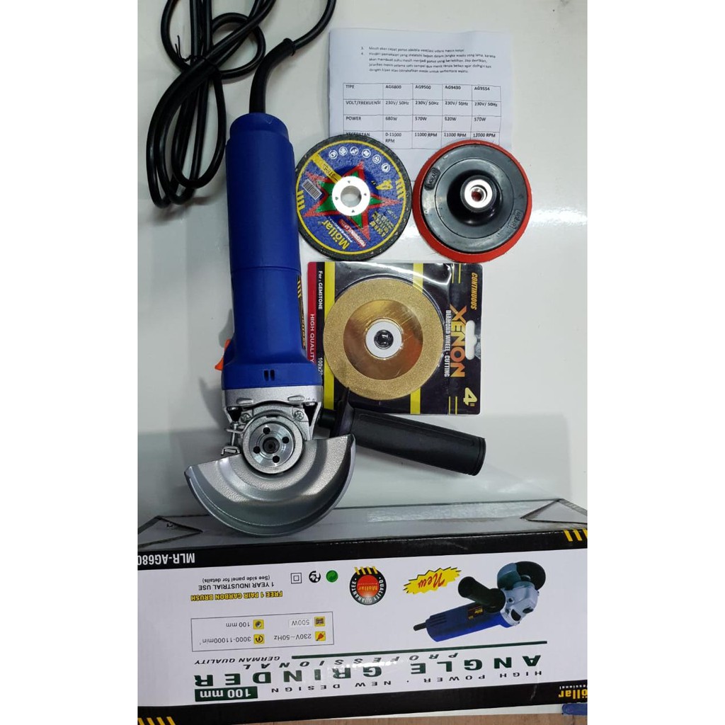 MOLLAR  Mesin Poles Mobil Gerinda Variable Speed 6800 Angel Grinder