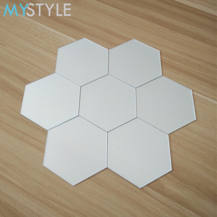 KACA CERMIN HEXAGONAL TEMPEL SATUAN WALL MIRROR STICKER DEKORASI DINDING AESTHETIC