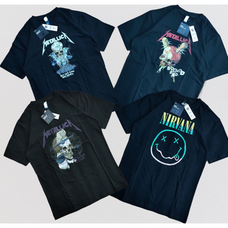 kaos H&M original x collaboration band original mirror / kaos oversize pria wanita / kaos hnm