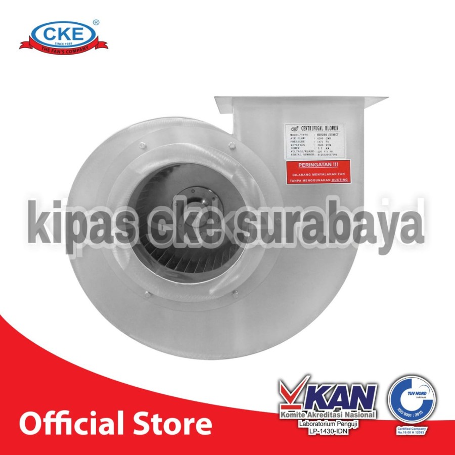 CKE Kipas Centrifugal Stainles CFSS-DE25/1-NO Blower Keong Tahan Panas